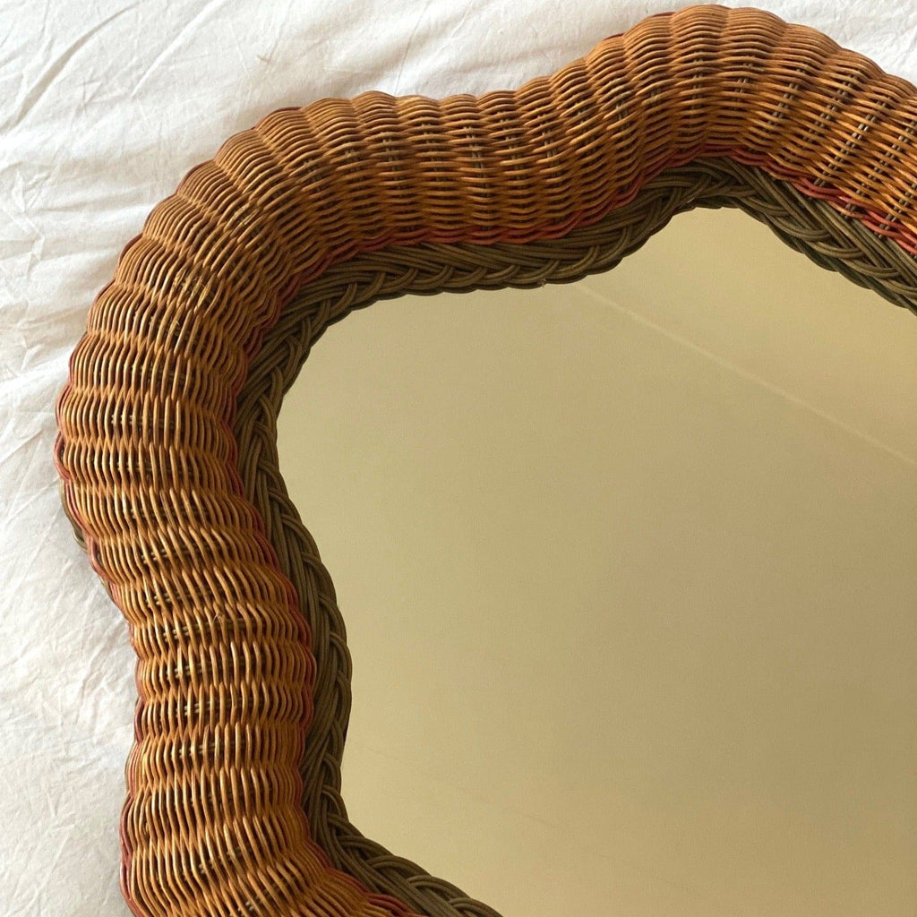 KEPT London Stock French wicker shaped mirror