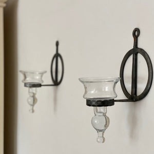 KEPT London Metal wall sconces with glass holders