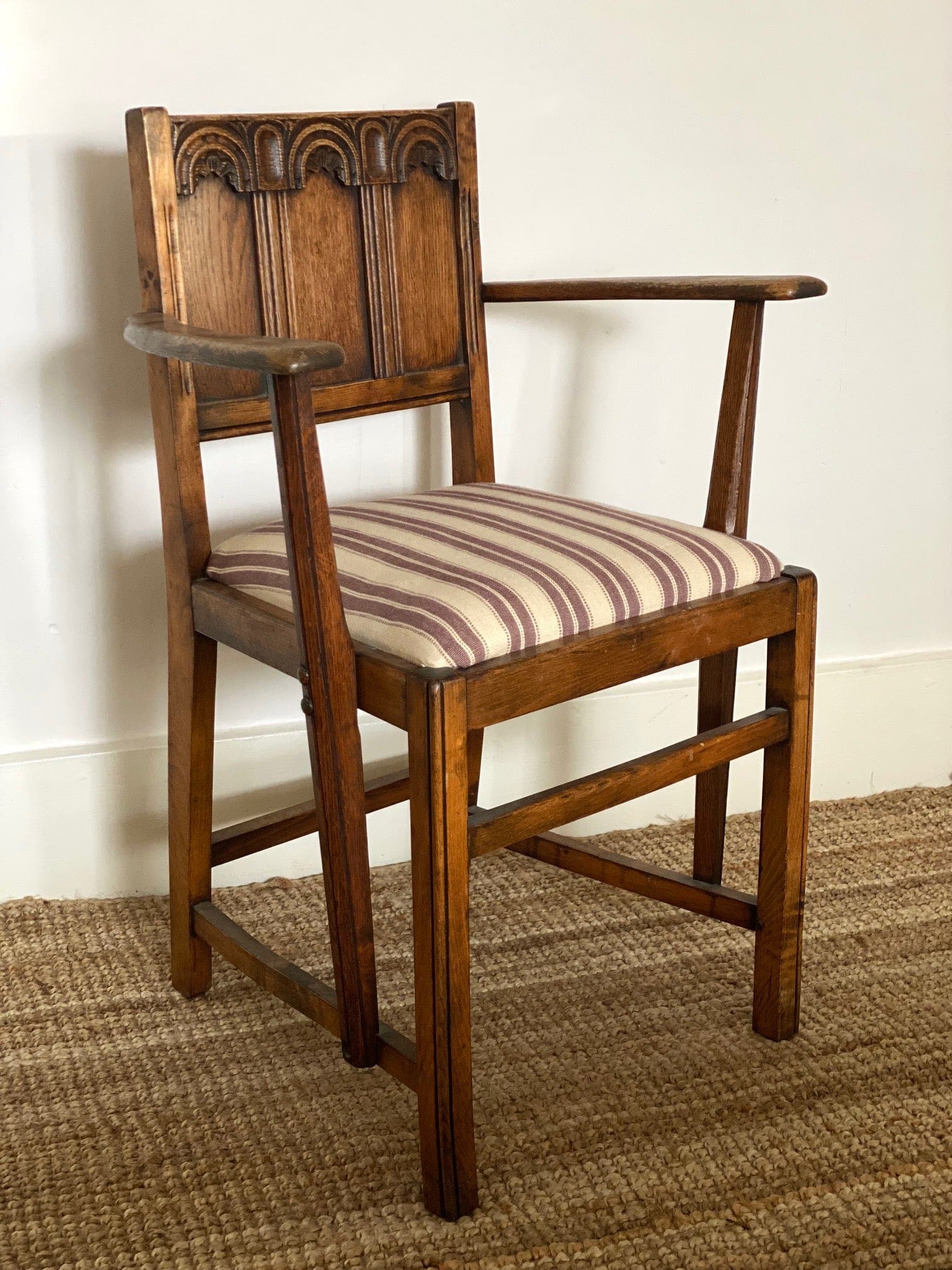KEPT London Oak carved arm chair