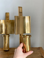 Load image into Gallery viewer, KEPT London Pair of structural brass wall sconces
