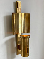 Load image into Gallery viewer, KEPT London Pair of structural brass wall sconces
