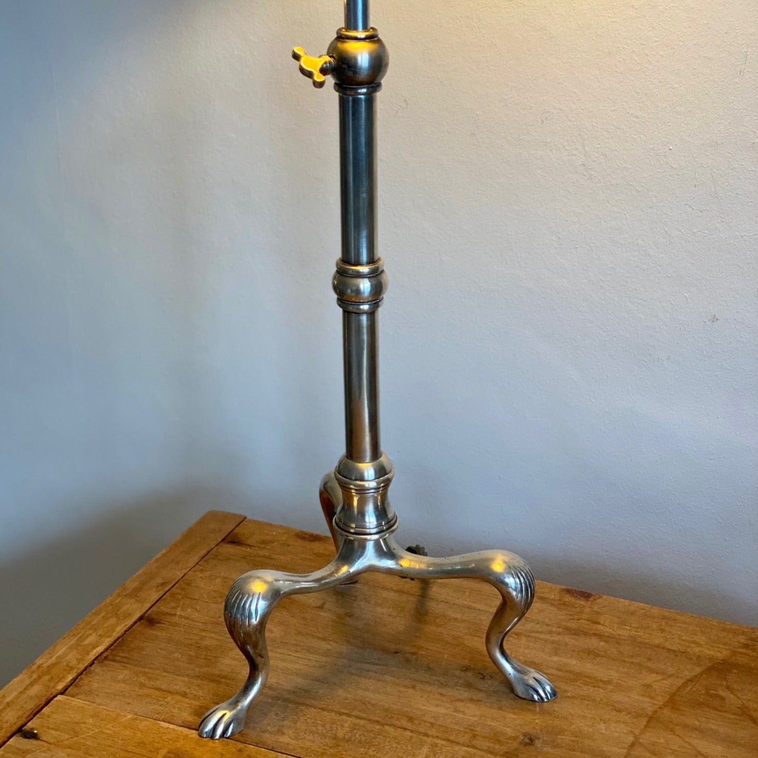 KEPT London Silver adjustable tripod lamp