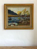 Load image into Gallery viewer, KEPT London Swedish landscape with lake, signed K. Norell, dated 1954
