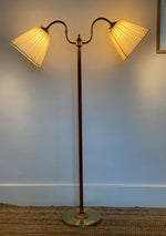 Load image into Gallery viewer, KEPT London Two armed floor lamp with scalloped shades

