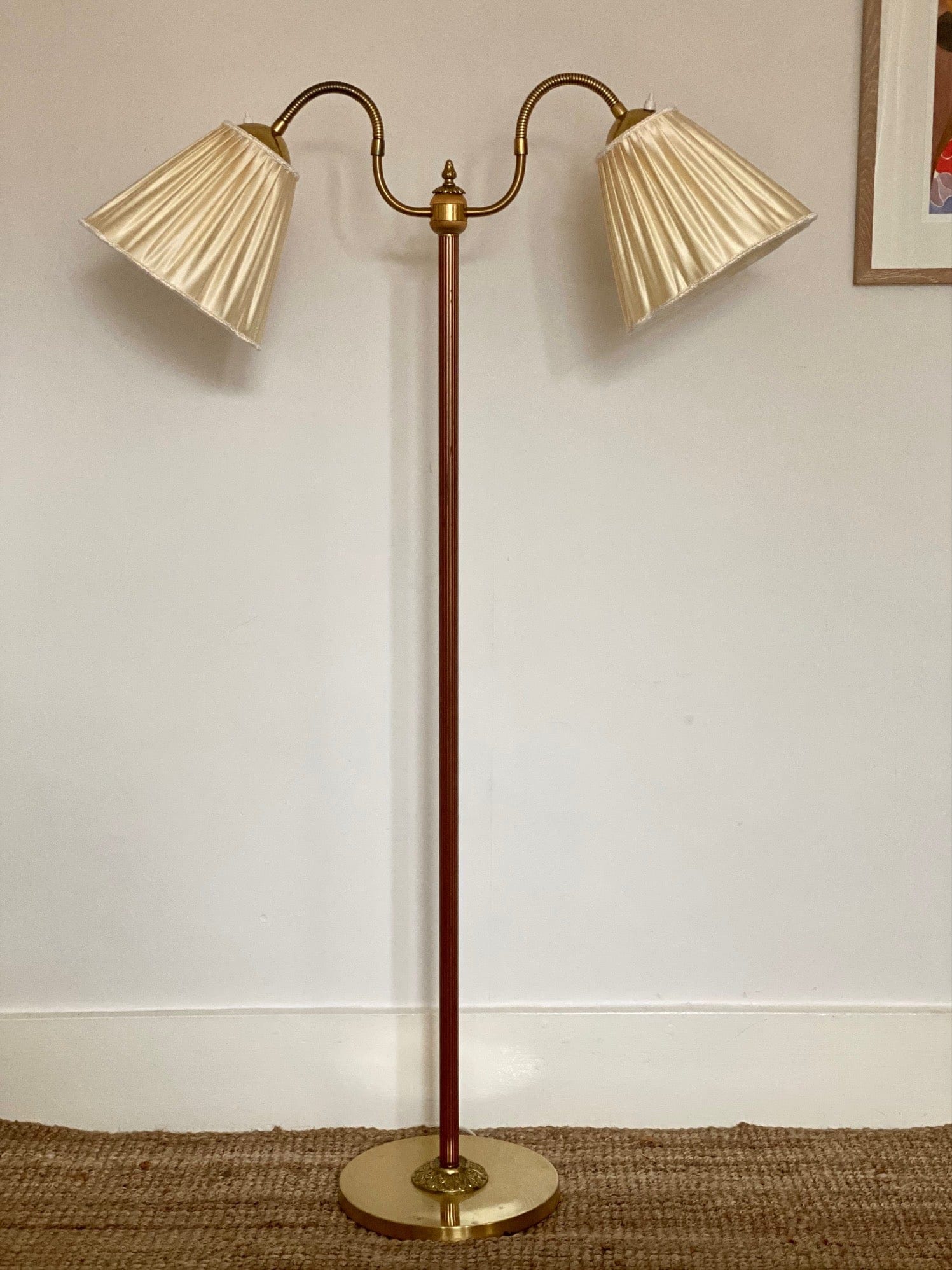 KEPT London Two armed floor lamp with scalloped shades